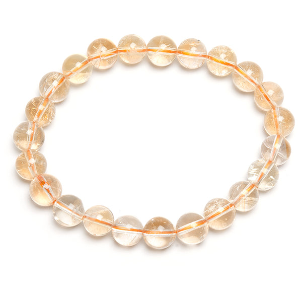Citrine, bracelet with round beads on elastic thread