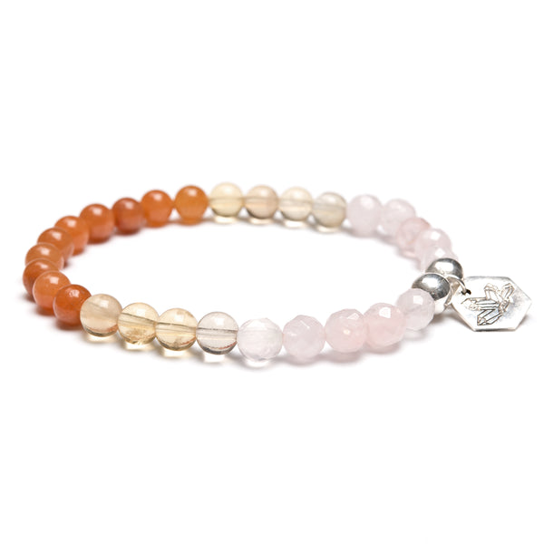 Love Yourself Intention bracelet with silver beads