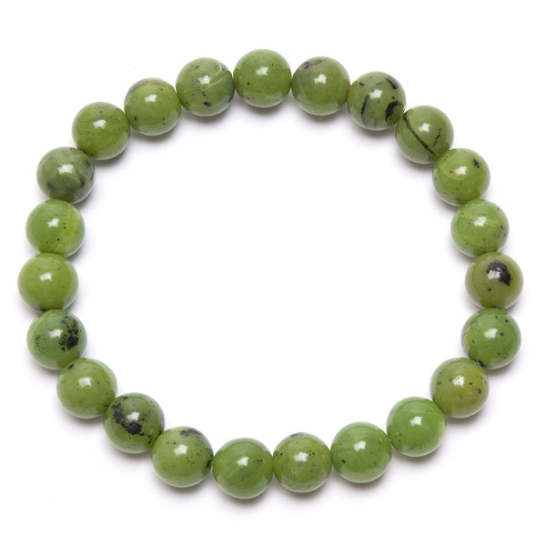 Jade, nephrite bracelet round beads