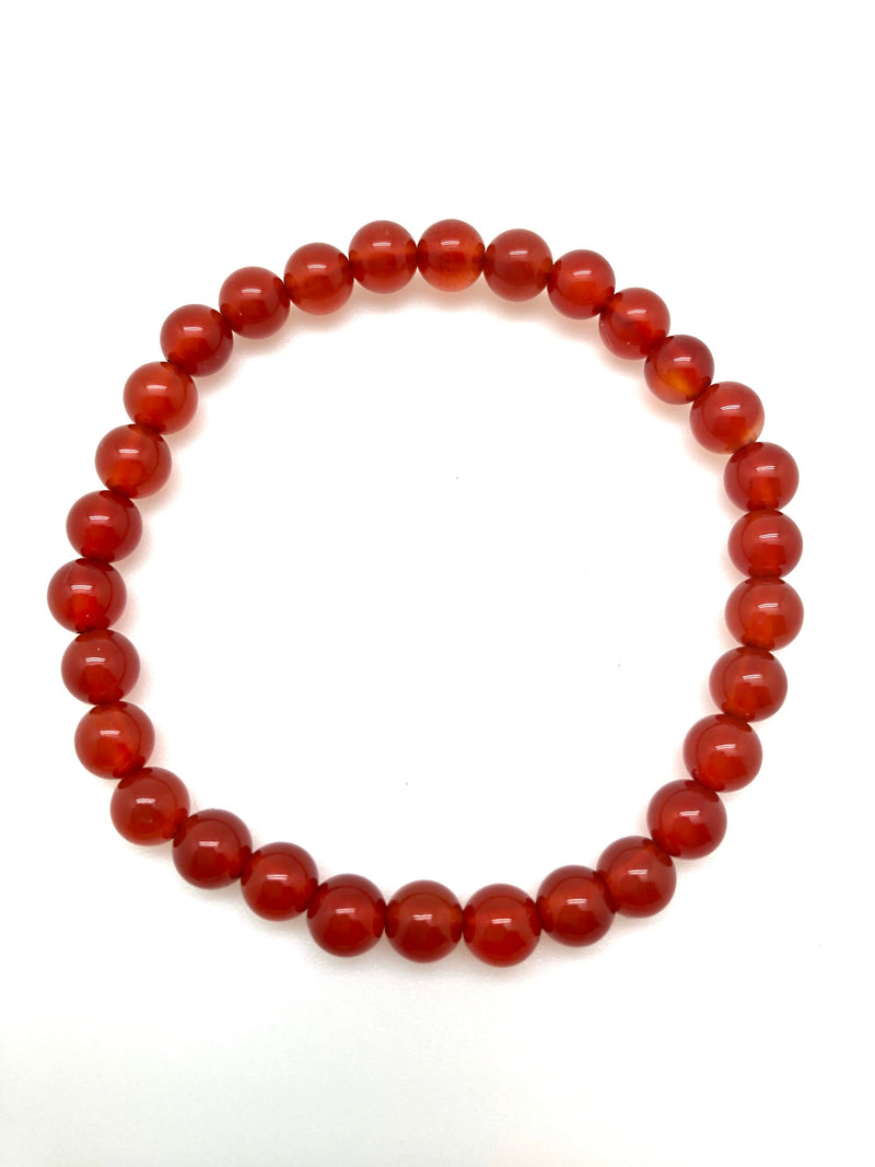 Carnelian, bracelet with round beads