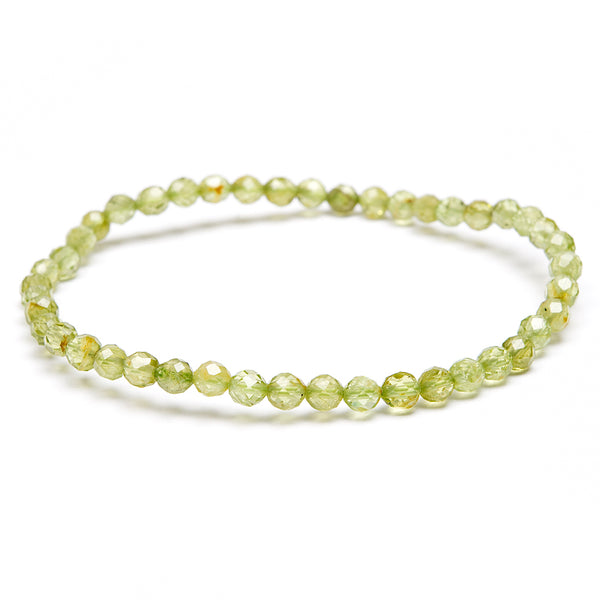 Peridot, faceted bracelet 4 mm