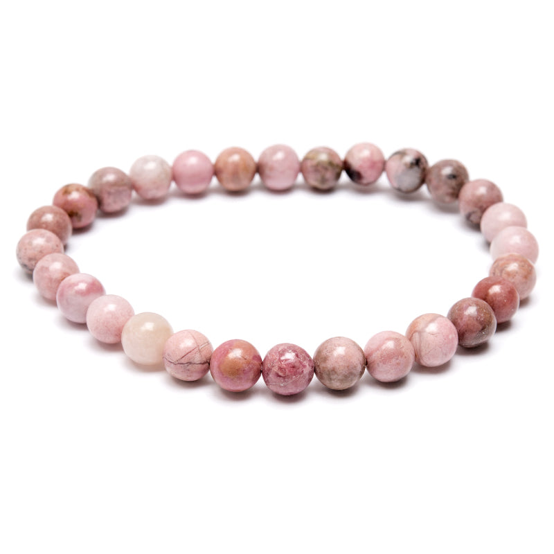 Rhodonite, round cut bracelet 6-7 mm