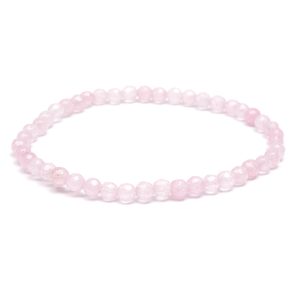 Rose quartz, faceted bracelet 4 mm