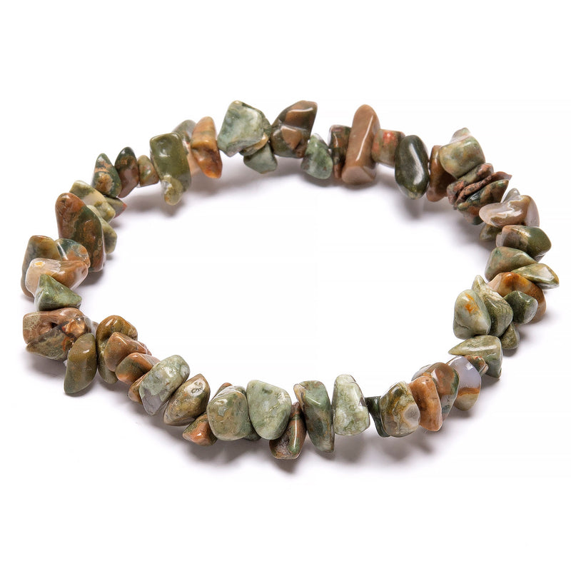 Rhyolite, chip bracelet with elastic thread