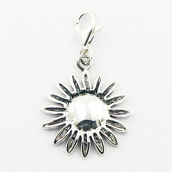 The sun and sunflower silver charm