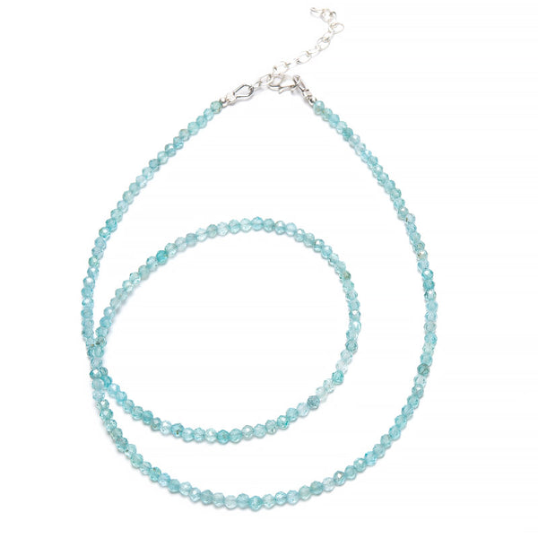 Apatite, thin necklace faceted