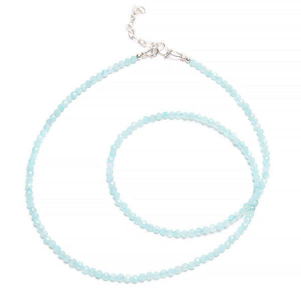 Amazonite, thin necklace faceted