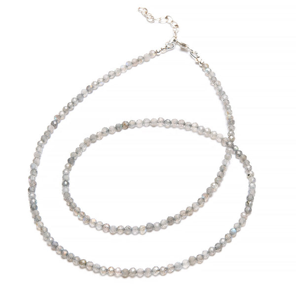 Labradorite, thin necklace faceted