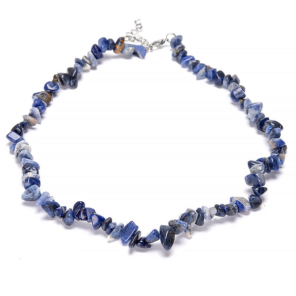 Sodalite chip necklace in two different lengths