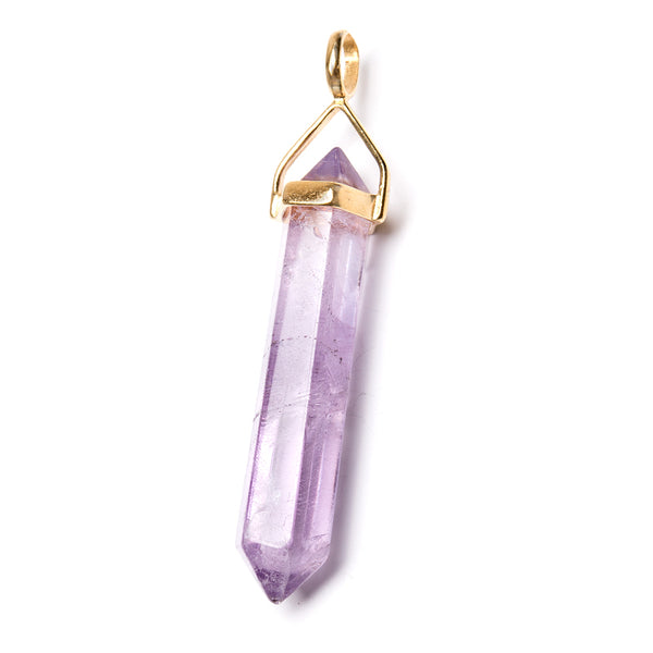 Amethyst, gold plated lace pendant