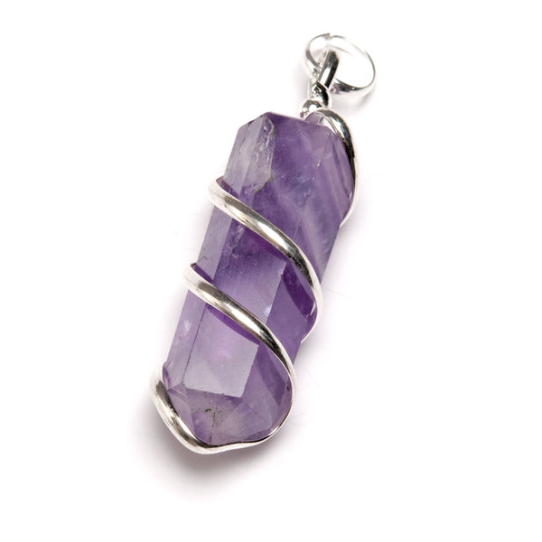 Amethyst, spiral pendant, small