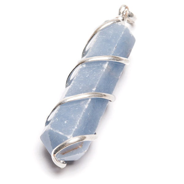 Angelite, spiral pendant