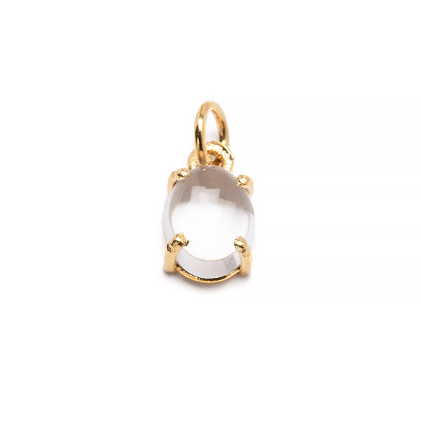 Rock crystal, gold-plated oval pendant