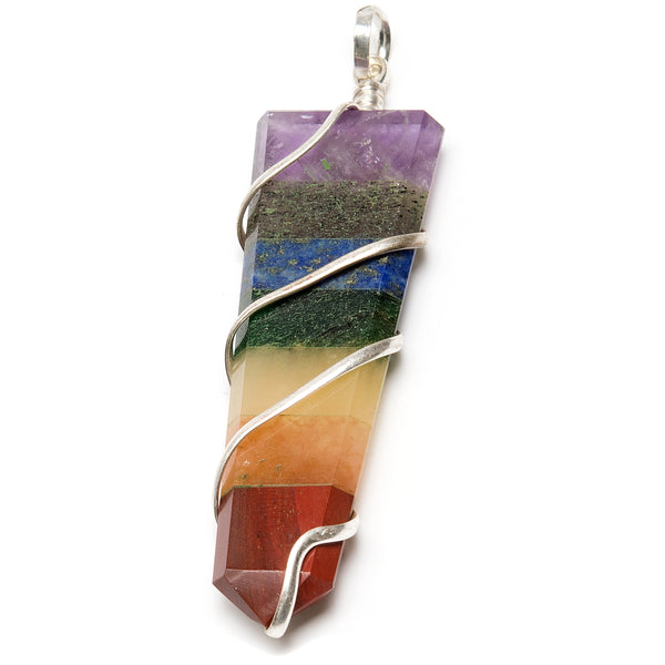Chakra tip in silver plated spiral large