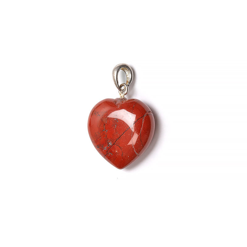 Red jasper, crystal heart pendant