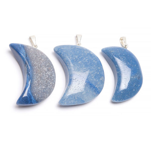 Blue quartz, pendant moon
