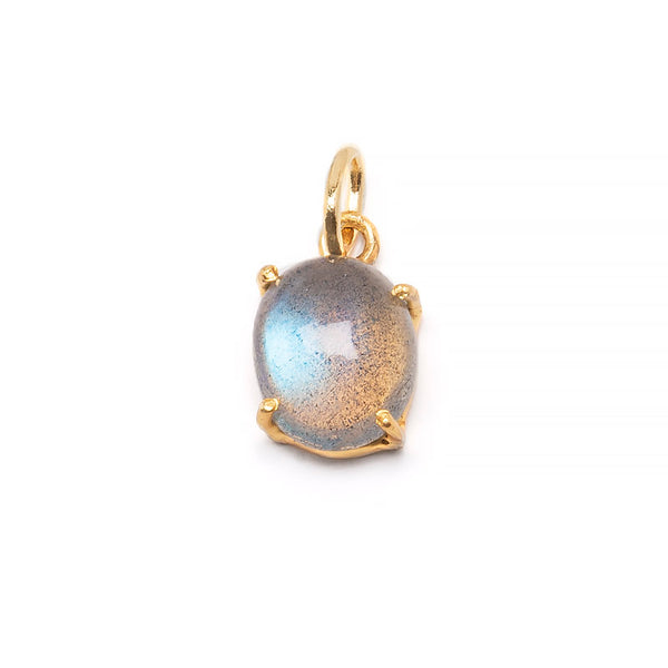 Labradorite, oval gold pendant