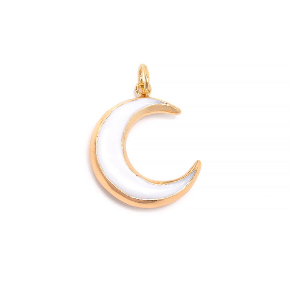 Mother of pearl, moon gold plated pendant