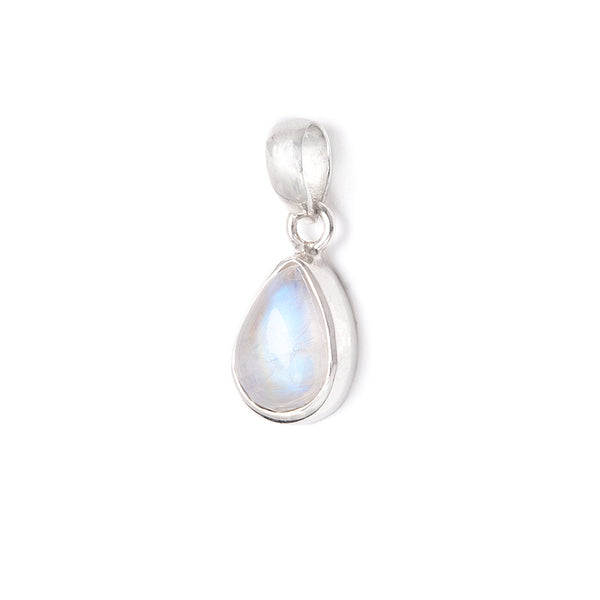 Rainbow moonstone, small drop-shaped pendant