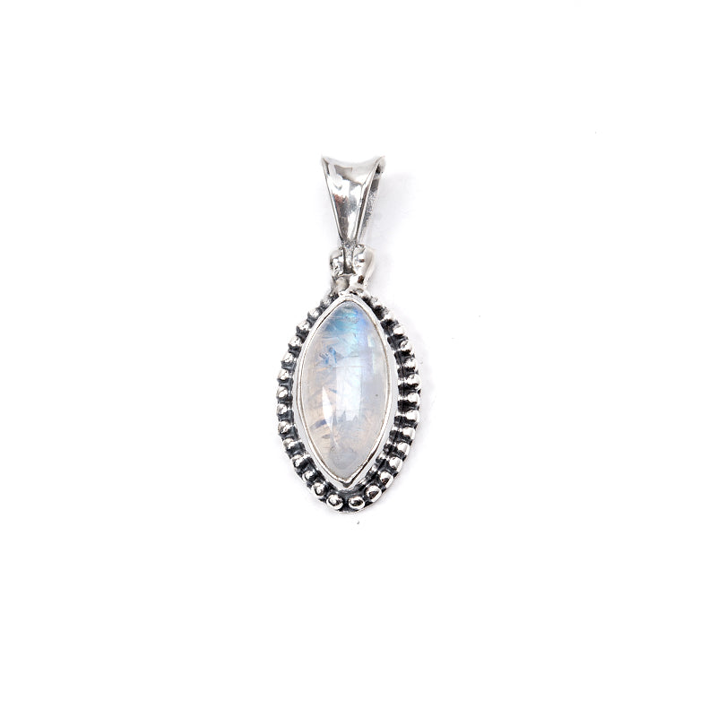 Rainbow moonstone, pendant with filigree