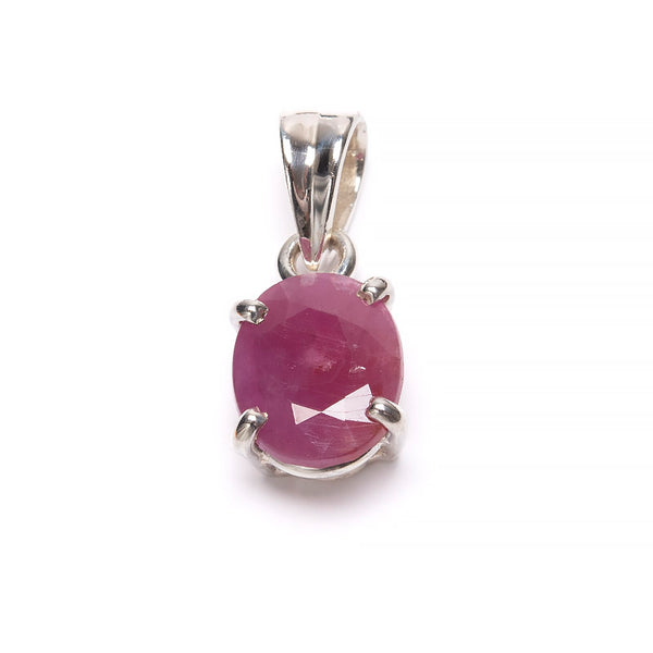 Top quality ruby, claw set pendant