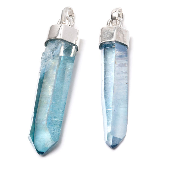 Sky Blue Aura, lace pendant in top quality