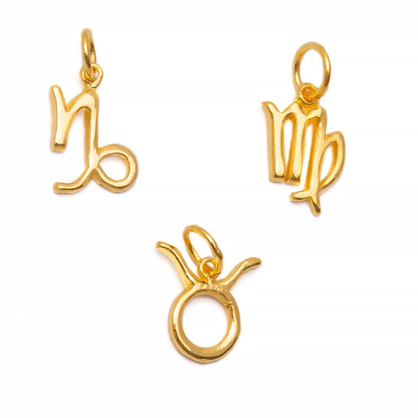 Taurus, Virgo &amp; Capricorn, zodiac signs in gold