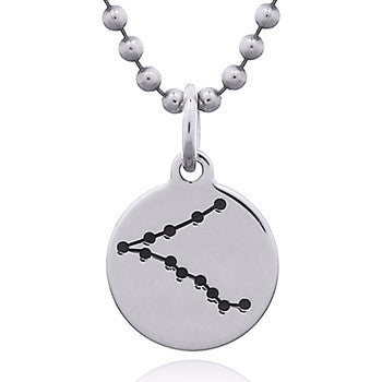 Zodiac sign, Pisces constellation silver pendant