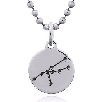 Zodiac sign, Taurus constellation silver pendant