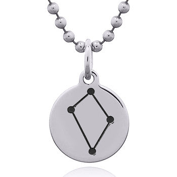 Zodiac sign, Libra constellation silver pendant