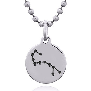 Zodiac sign, Scorpio constellation silver pendant