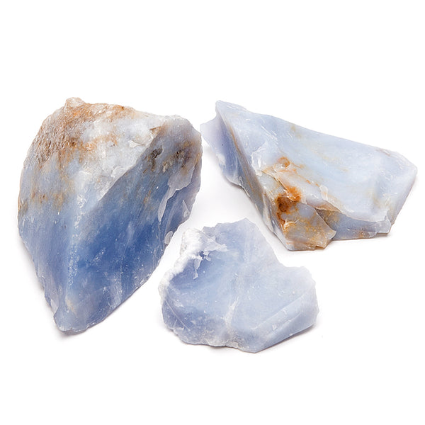 Blue calcite, raw stone gross