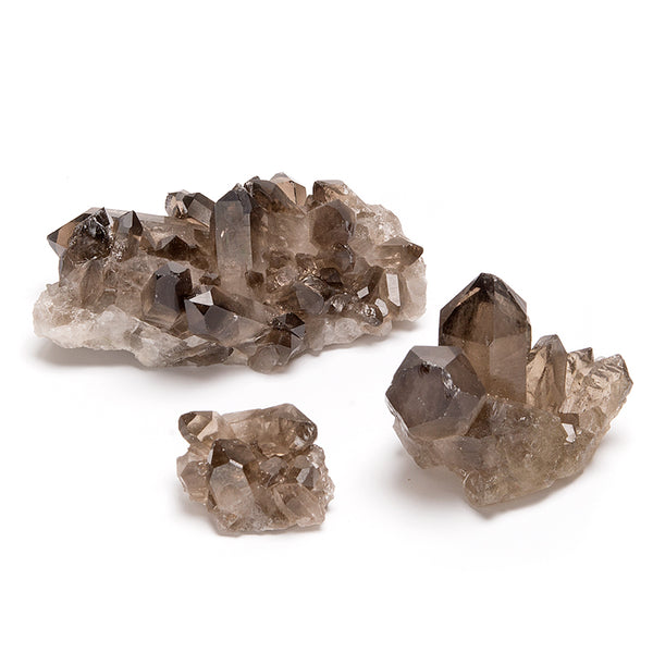Smoky quartz, cluster small natural fawn Brazil gross