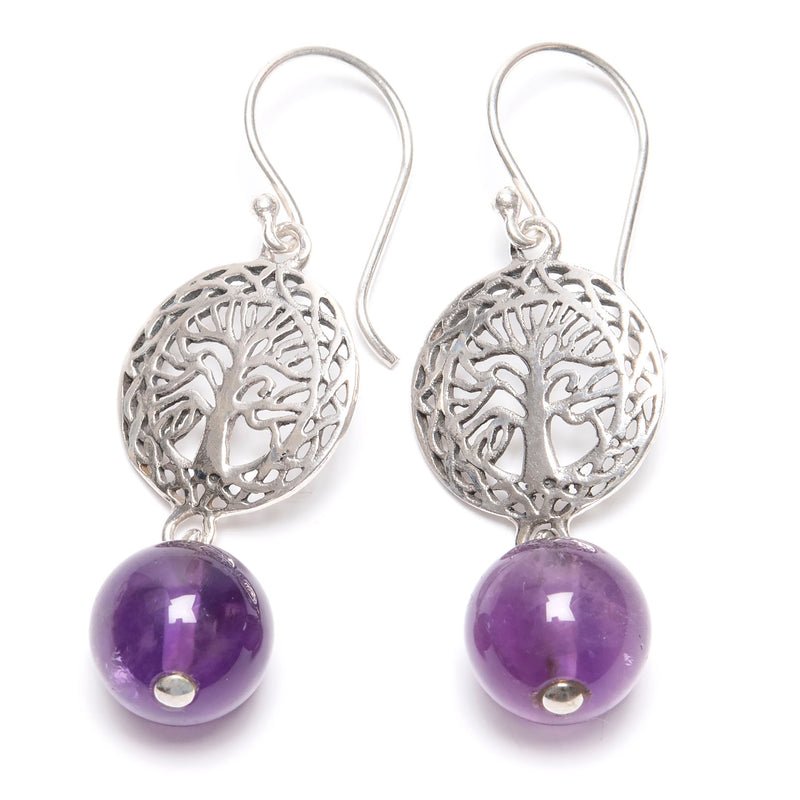 Amethyst beads with the tree of life