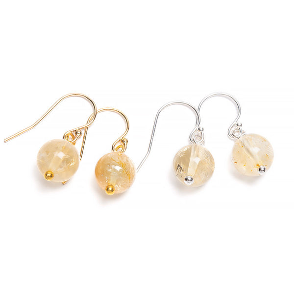 Citrine, earring silver or gold