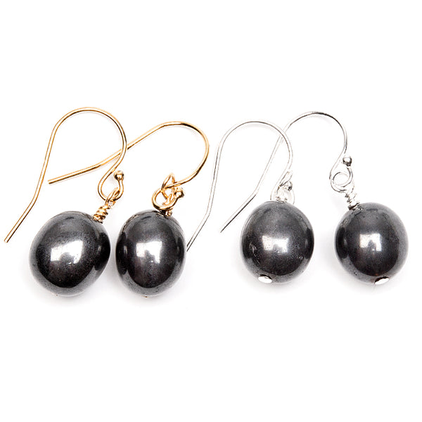 Hematite Earring silver or gold plating