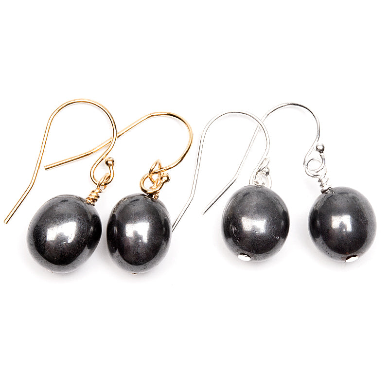 Hematite Earring silver or gold plating
