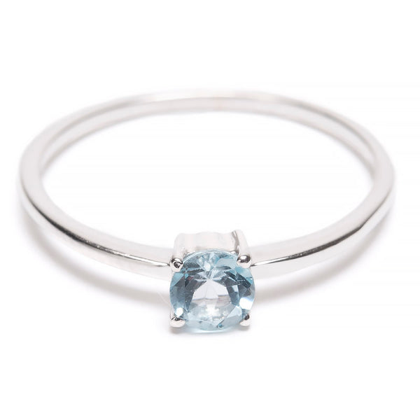 Blue topaz, round small ring