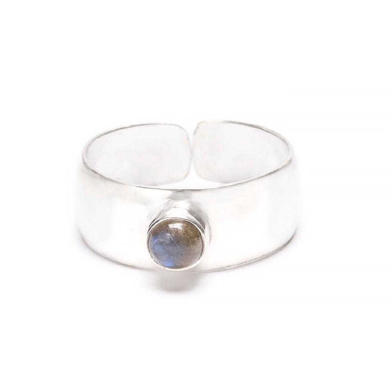 Ring, labradorite silver