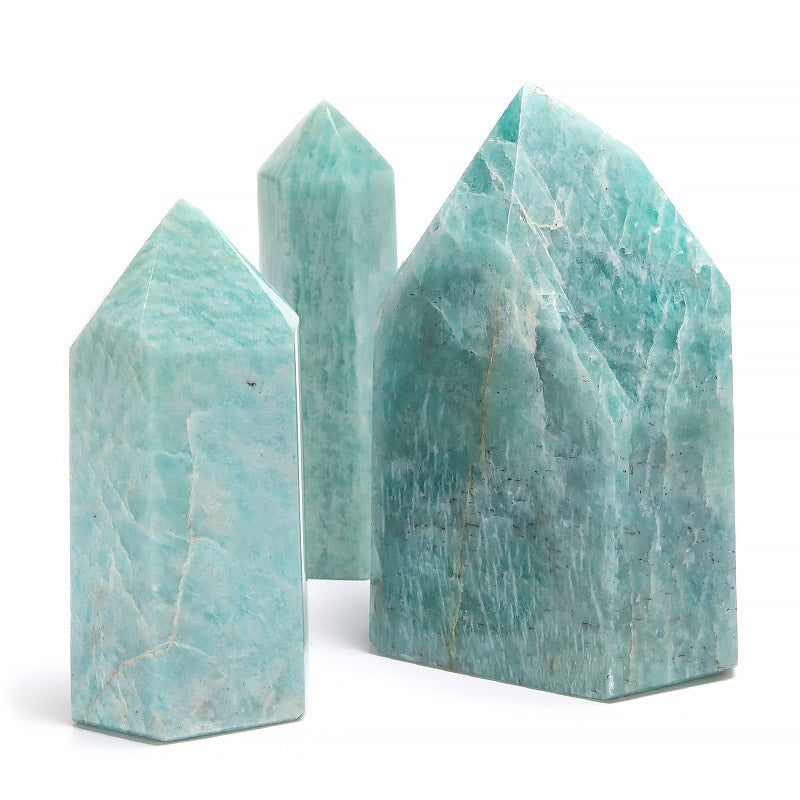 Amazonit, kristallspets staty
