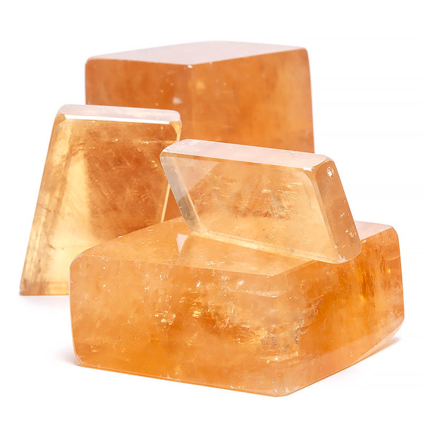 Honey calcite cube free form