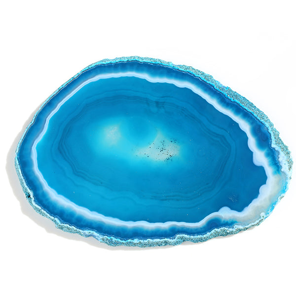 Agate disc, blue-green