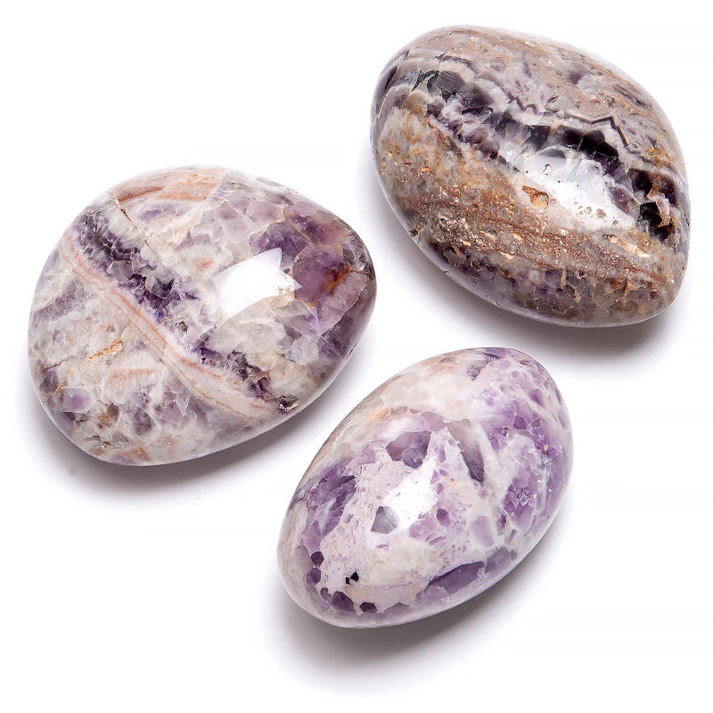 Amethyst Chevron, dream amethyst, light purple hand polished stone gross
