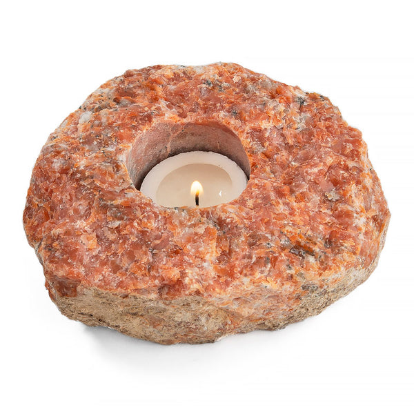 Calcite red, candle lantern raw stone