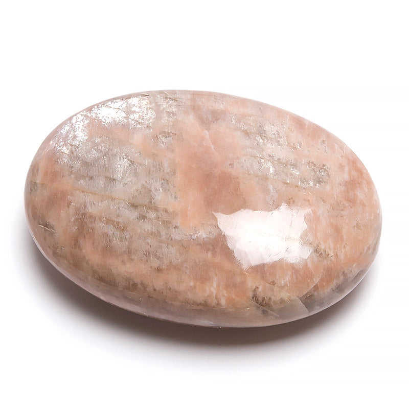 Peach moonstone, AA polished palmstone