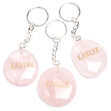 Rose quartz, key ring Love