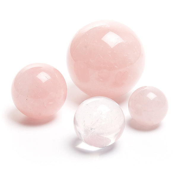 Rose quartz, crystal ball