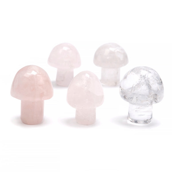 Crystal sponge in rose quartz and rock crystal (mini)