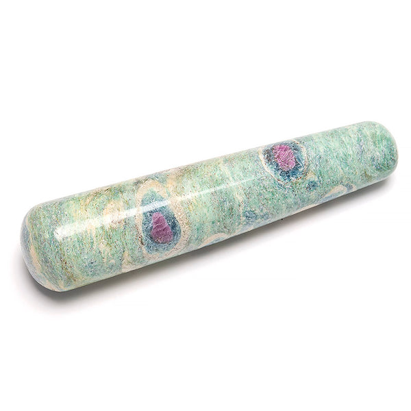 Fuchsite with ruby, acupressure stick