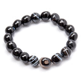 Agate black, tumbled bracelet